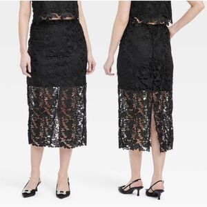 Lace Midi pencil Skirt size Medium A New Day black NWT whimsical goth witchy nwt